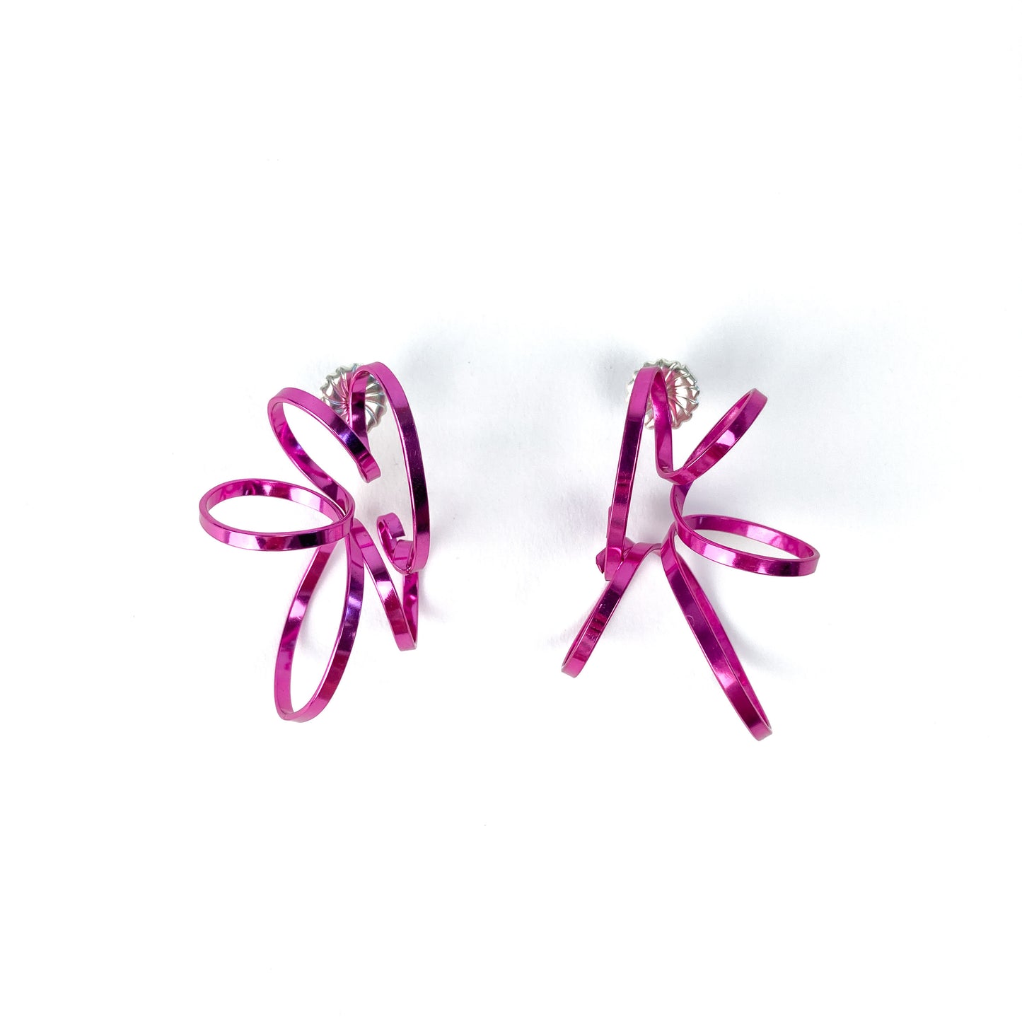 Fuchsia sterling silver spiral clusters