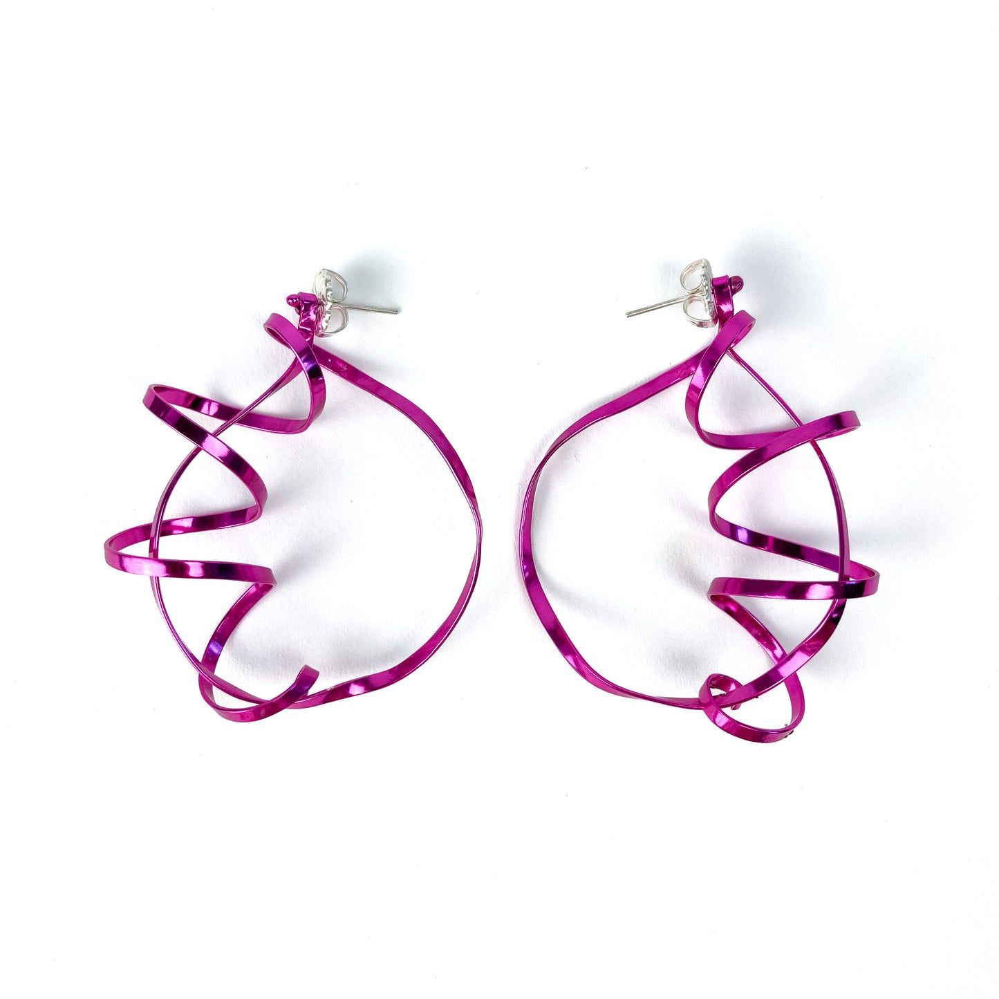 Fuchsia statement spiral hoops