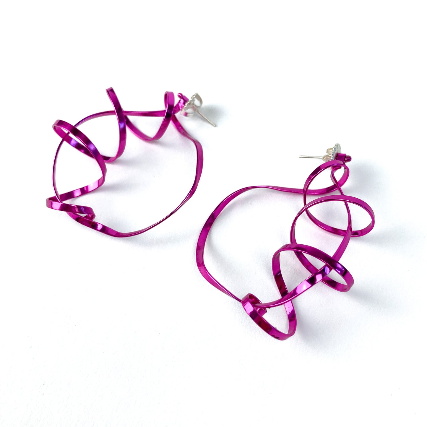 Fuchsia statement spiral hoops
