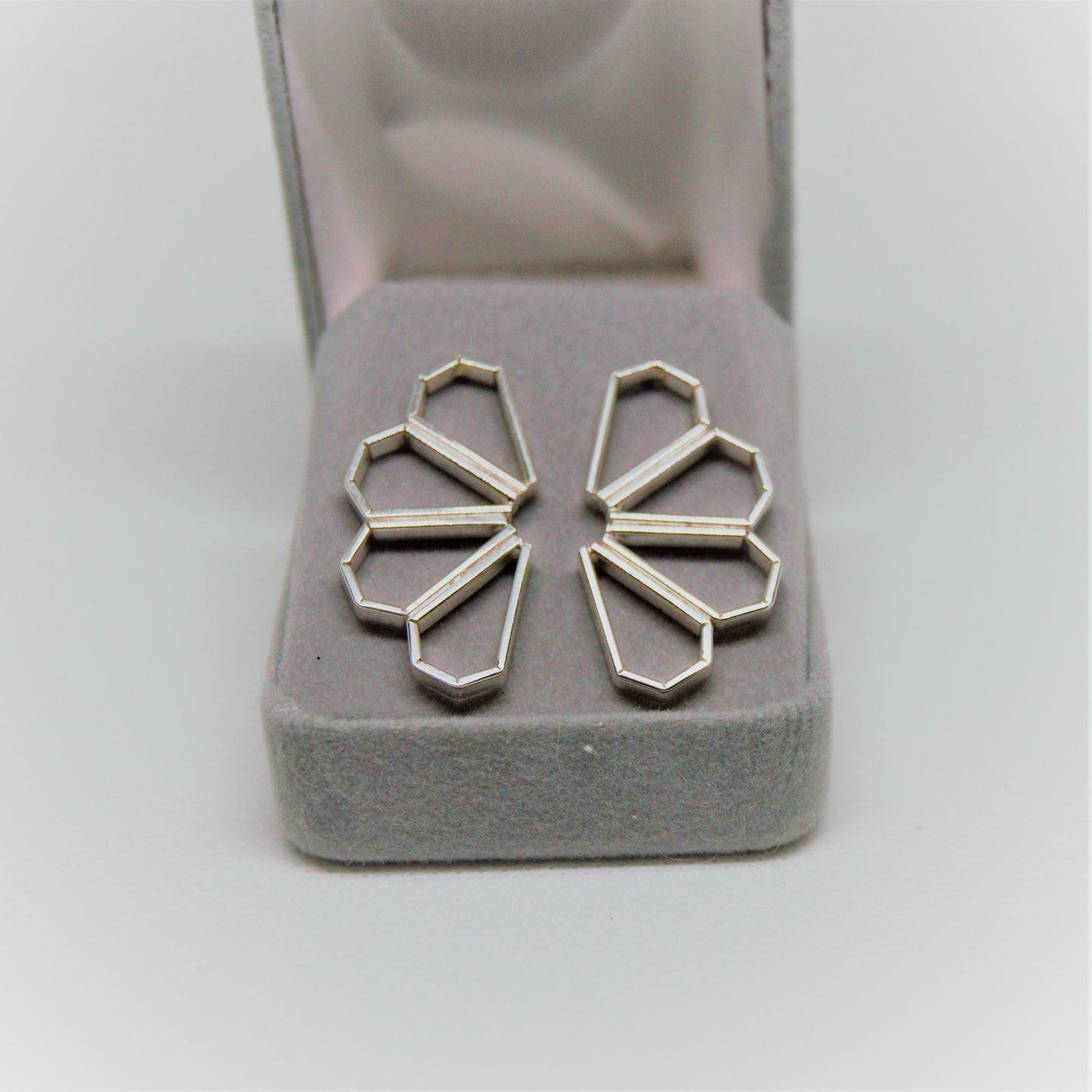 Handmade sterling silver geometric earrings
