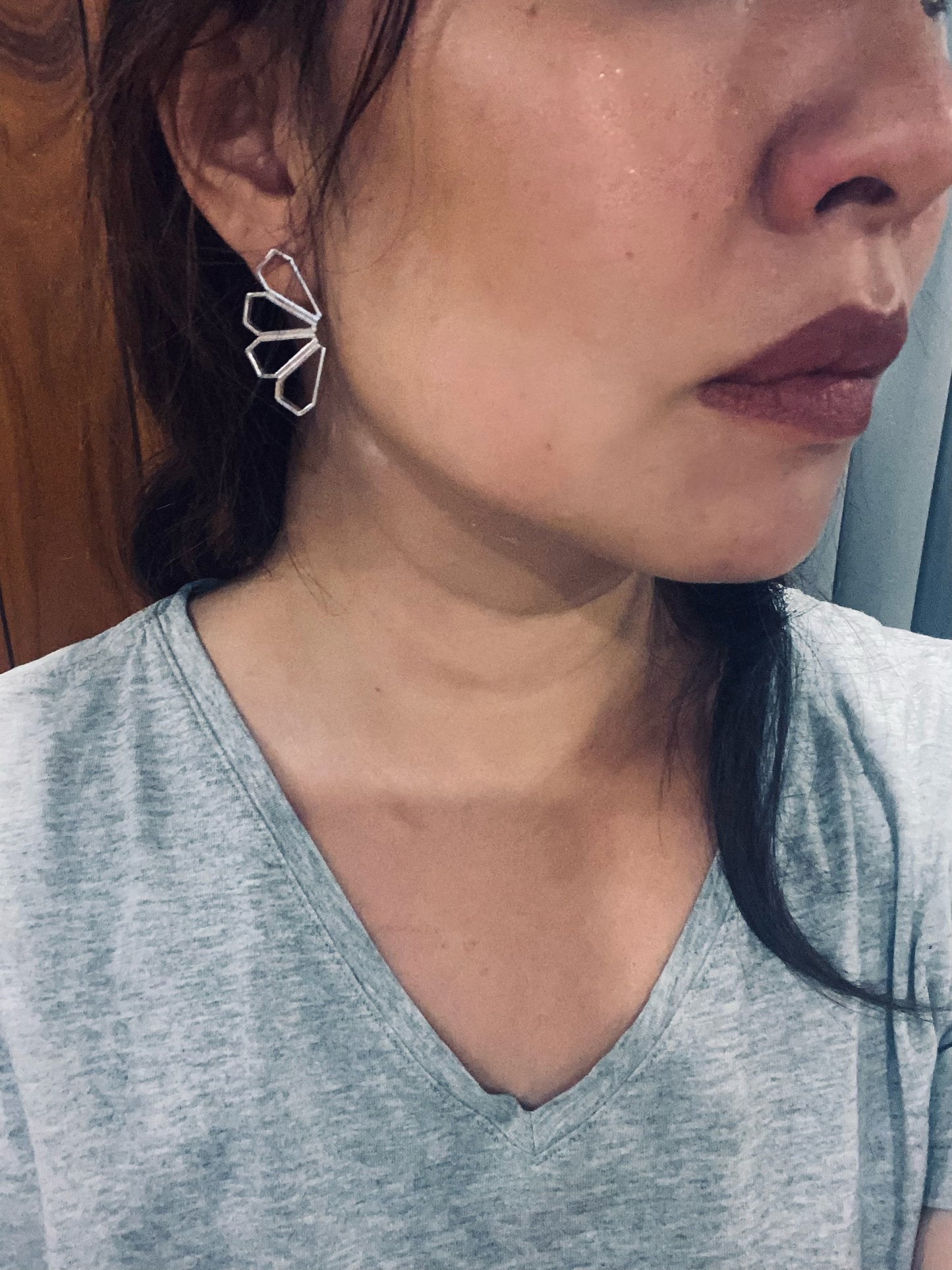 Handmade sterling silver geometric earrings