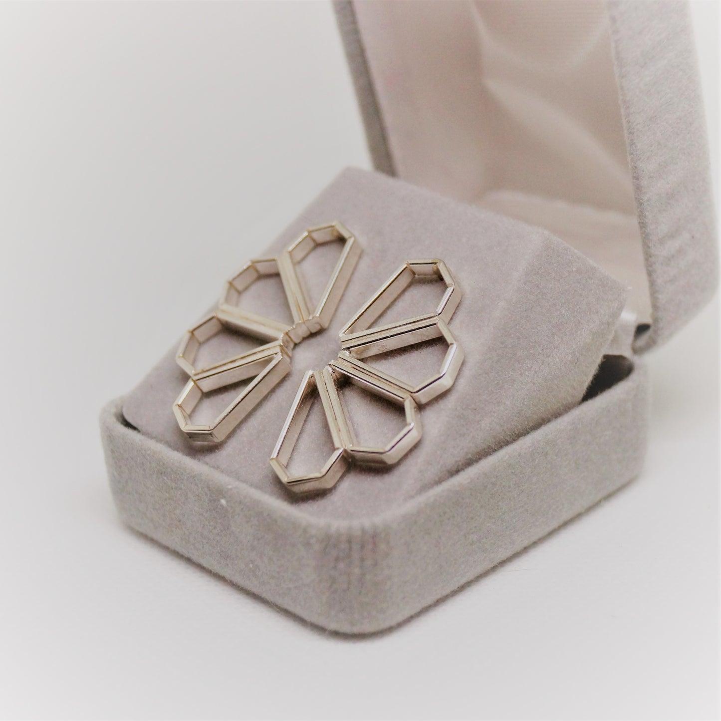 Handmade sterling silver geometric earrings