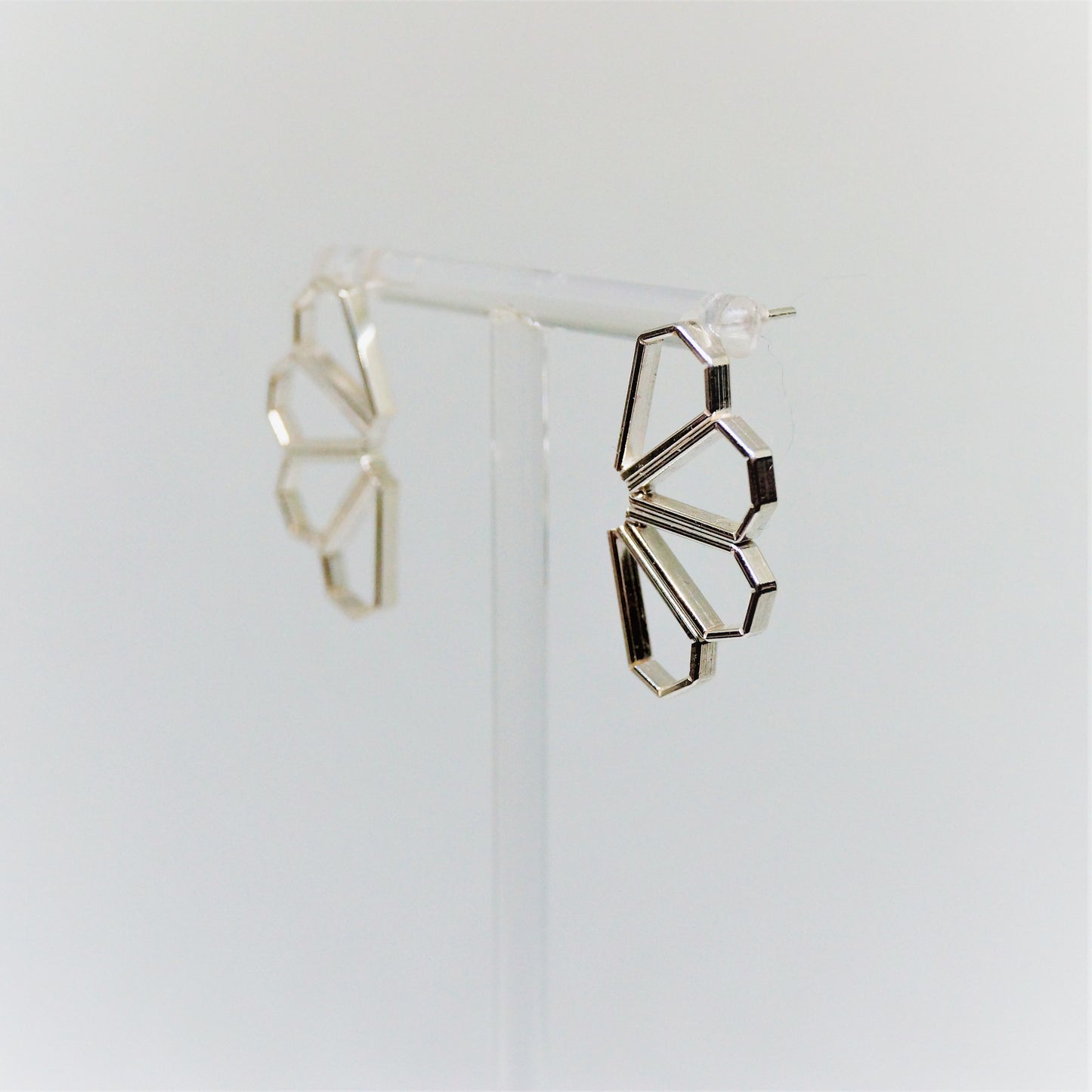 Handmade sterling silver geometric earrings