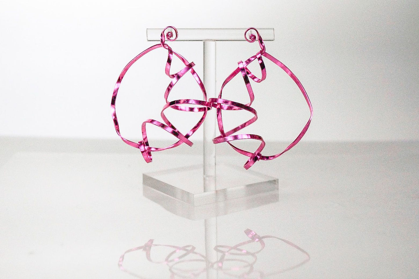Ceramic coated sterling silver one of a kind hoop earrings