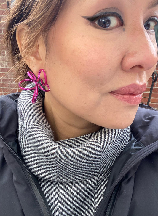 Fuchsia sterling silver spiral clusters